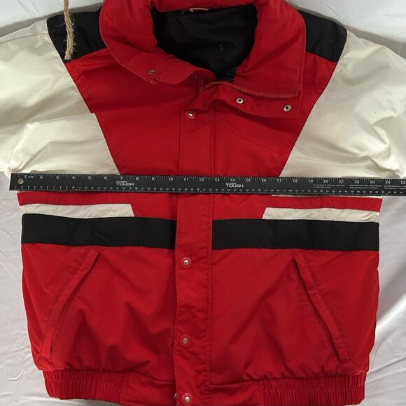 Vintage CB Sports Thinsulate Jacket Mens medium Full Zip/Button -Red Black White - Picture 2 of 15